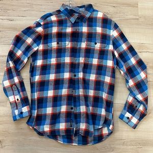 American Eagle Blue White and Orange Flannel NWT